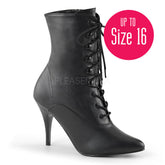 Pleaser VANITY-1020 Black 4" Faux Leather Ankle Boots - Shoecup.com